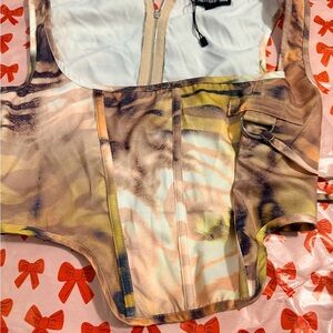 PrettyLittleThing top in Earthy Tones